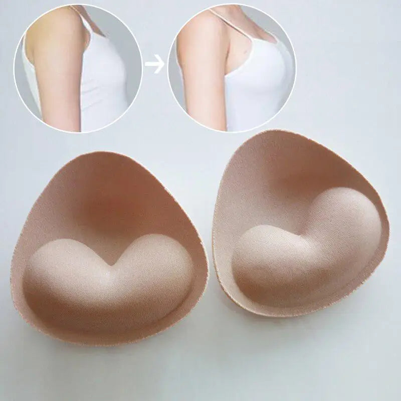 1Pair Woman Swimsuit Pads Sponge Foam Push up Enhancer Chest Cup Breast Swimwear Inserts Triangle Bra Pad