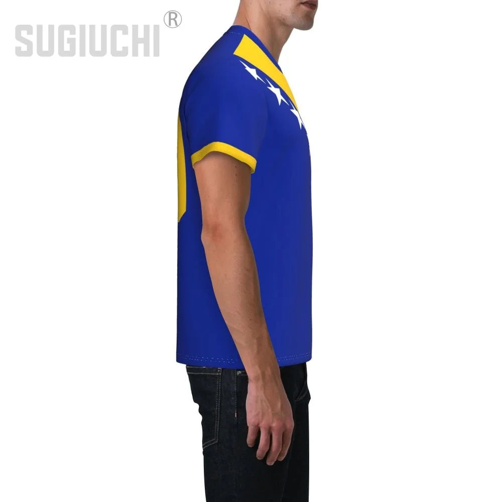 Custom Name Number Bosnia And Herzegovina Flag Emblem 3D T-shirts For Men Women Tees team Soccer Football Fans Gift