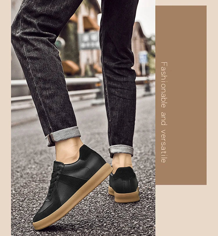 Man Vintage Elevator Shoes Height Increase Insole 8cm Taller Lift Sneakers Shoes Men Leisure Fashion Sports White Shoes