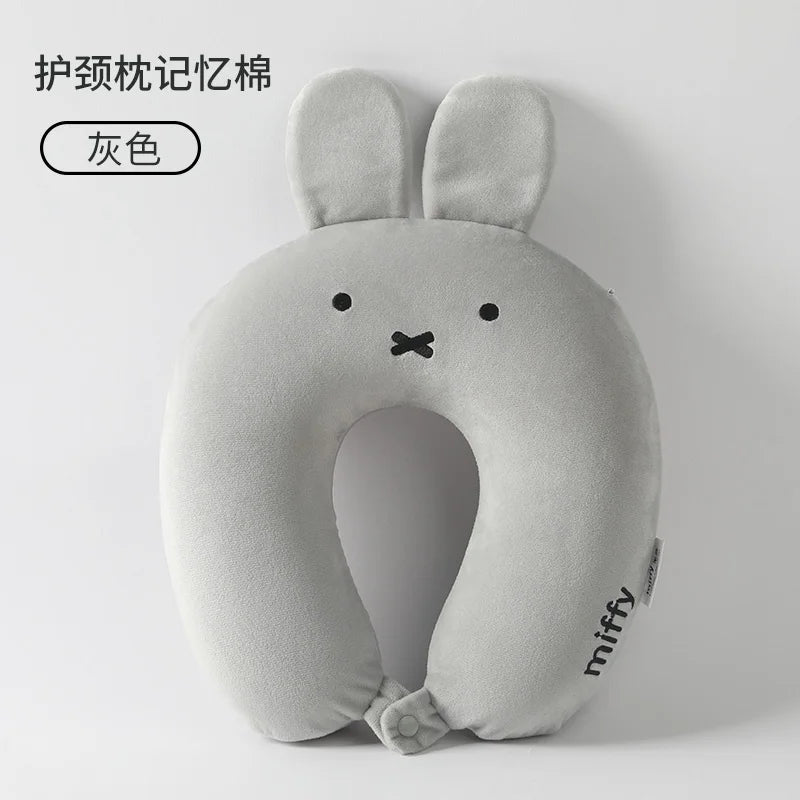 Cartoon Miffys U Pillow Cute Rabbit Memory Foam Neck Pillow Office Airplane Car Pillow Sofa Cushion Decoration Birthday Gifts