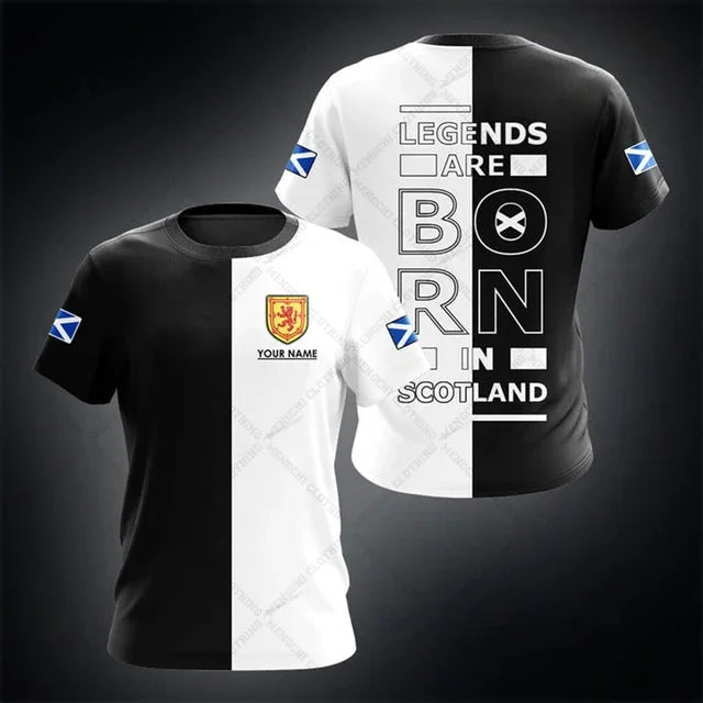 Scotland Symbol Customize Graphic T-shirts Summer Unisex Oversized Tees Casual Short Sleeve Tops Adults and Kids Sportswear