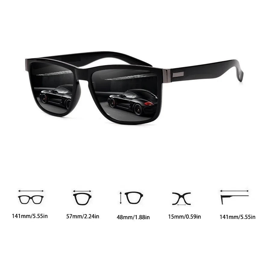 4 PCS Fashion Vintage Pattern Square Sunglasses Men Women Fishing Driving Man Luxury Brand Designer Sun Glasses UV400 Eyewear ﻿
