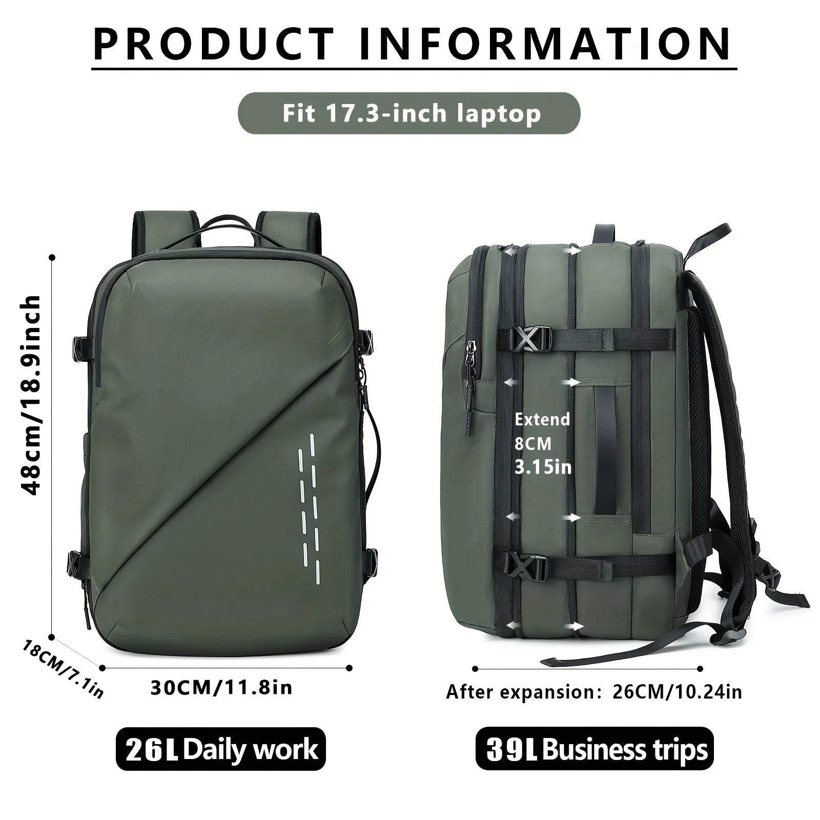 New vacuum compression large capacity expansion backpack, travel backpack, waterproof backpack computer bag