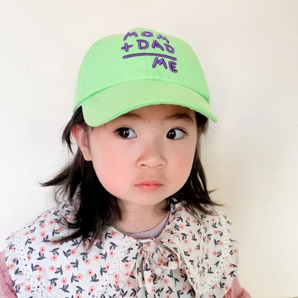 Children's Hats Spring Autumn Boys Girls Duckbill Hats Casual Baby Caps Fashion Cute MOM+DAD=ME Embroidery Sun Hats