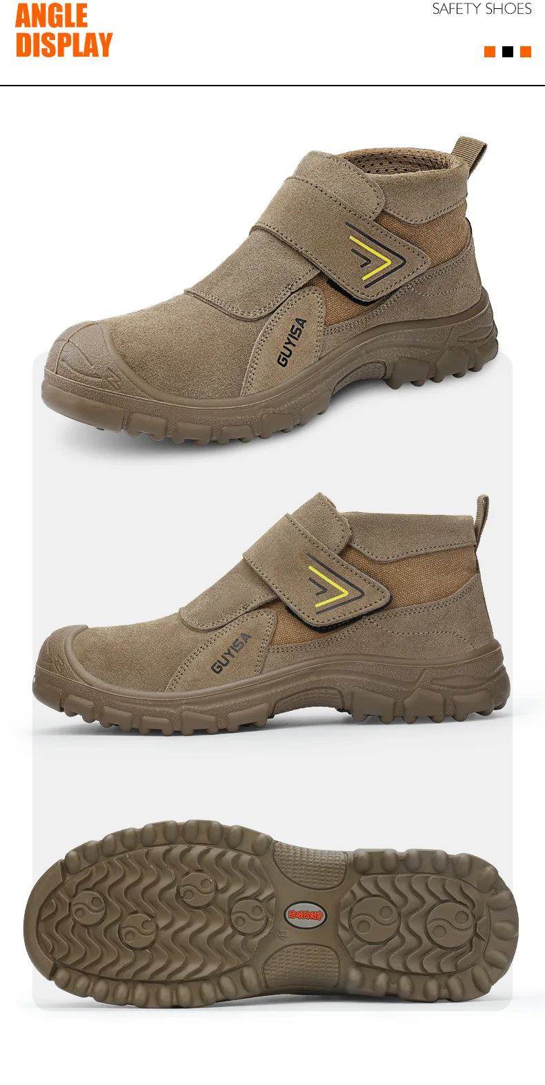 Work shoes for men, anti-shatter, anti-stab, anti-scald, durable sole, all-season model