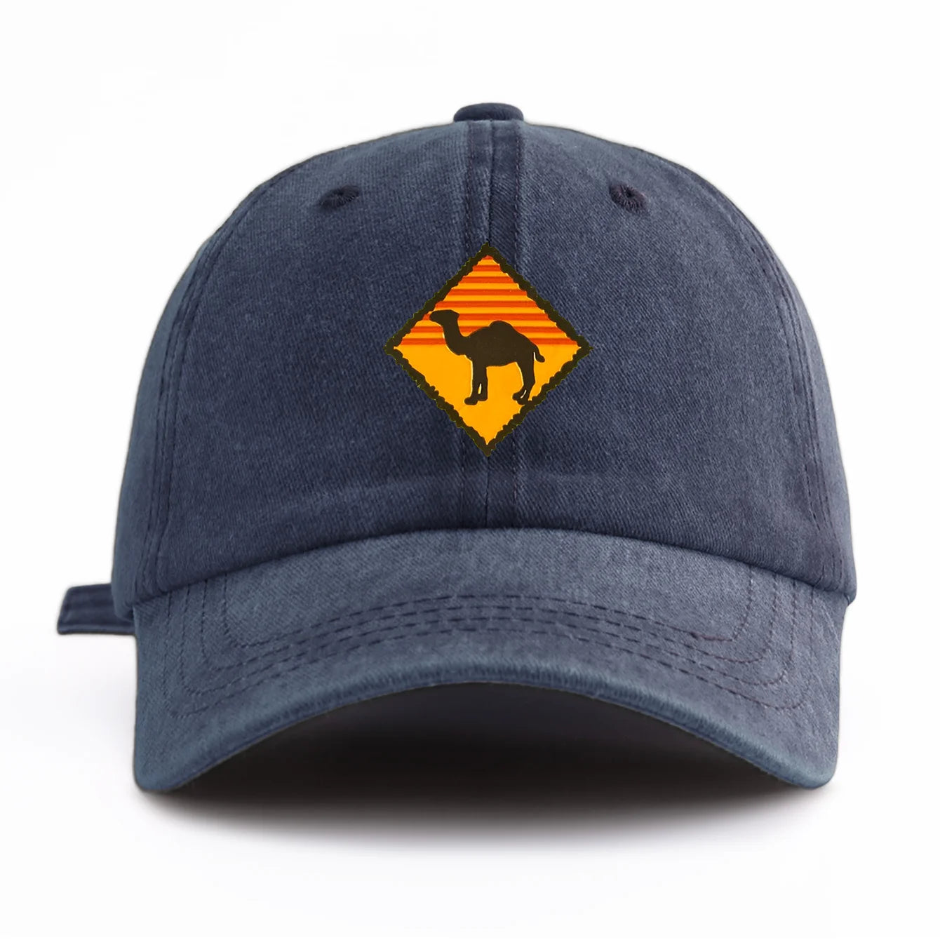 1pc CAMEL Print Washed Baseball Cap for Adults,Minimalist Retro Style Casual Soft Adjustable Dad Hat, Perfect As Gift