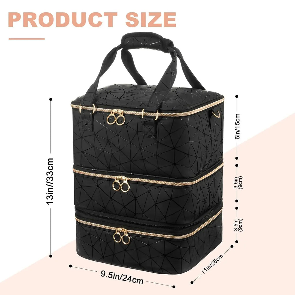 Nail Artist Bag Portable Nail Polish Storage Bag Manicure Kit Case With 2 Removable Cases Storage Bag Essential Oil Storage Box