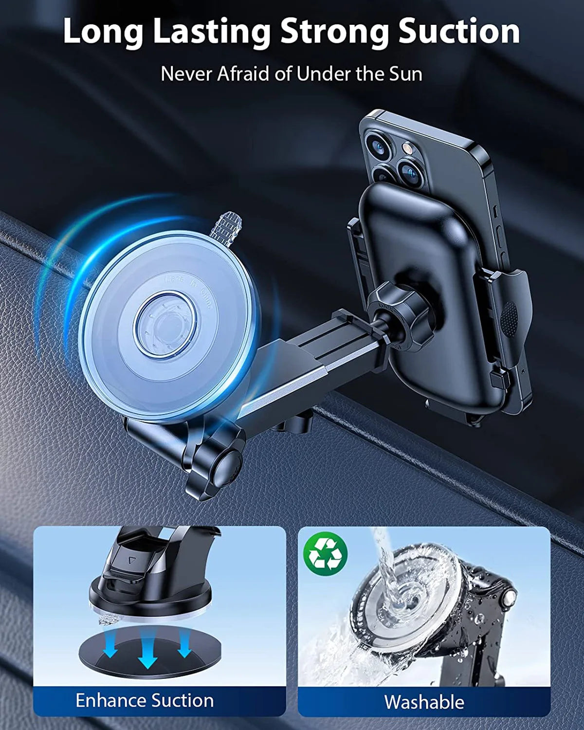 Dashboard Car Phone Holder Accessories 17mm Ball Head Suction Cup Base for Car Windshield Mobile Phone Mount Stand