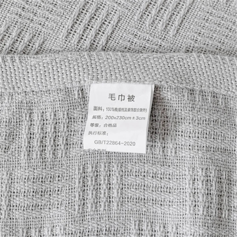 Soft Cozy 100% Cotton Throw Blanket Wide 100cm/150cm/180cm/200cm Plain Knitted Sofa Bed Cover Bedspreads Home Decor Thin Blanket