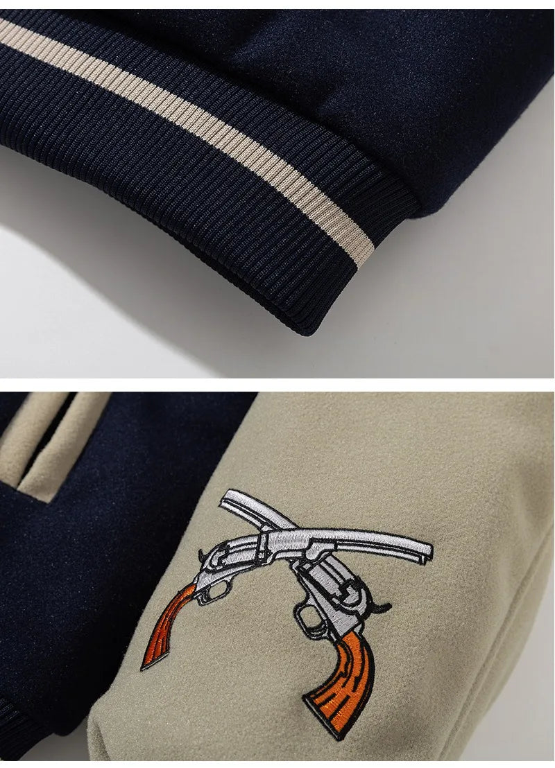 Man Baseball Jacket Winter Letter Embroidery Varsity Jacket Women American Vintage Coat Warm Fashion Hip Hop Original Original