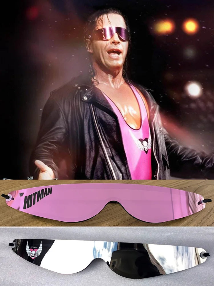 Licensed Vintage Bret Hart Hitman Hart Wrap Around Shades Sunglasses  New Motorcycle glasses