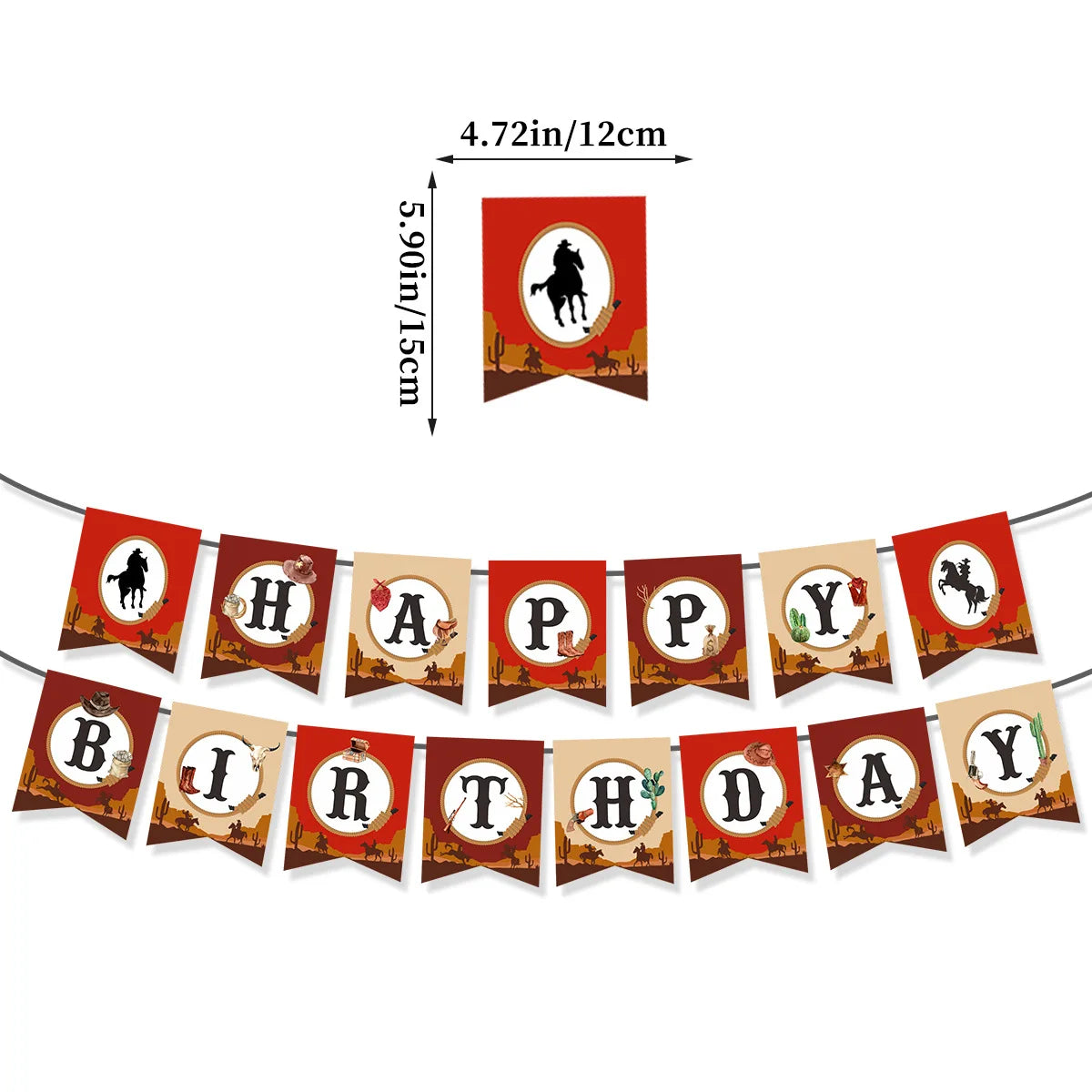 Western Cowboy Theme Banners Cake Topper Hanging Swirls Cowgirl Boot Balloon for Birthday Bachelorett Party Photo Props Decor