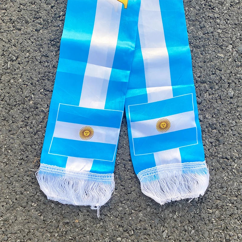 Aerlxemrbrae 14*130cm  Football  Headscarf Spain Brazil Argentina Soccer  Scarf Event Party Supplies Champion Scarf