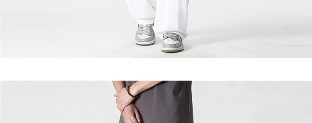 Summer Wide Leg Pants Men's Cotton Linen Harun Loose Pants Men Casual Elastic Waist Circumference Lantern Trousers Plus Size 5XL