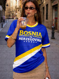2026 Women men Cheerleaders Bosnia fans Y2k Tops Men Women Soccer O-Neck Short Sleeve Jersey T-Shirt Casual Tees Hip Hop T-Shirt