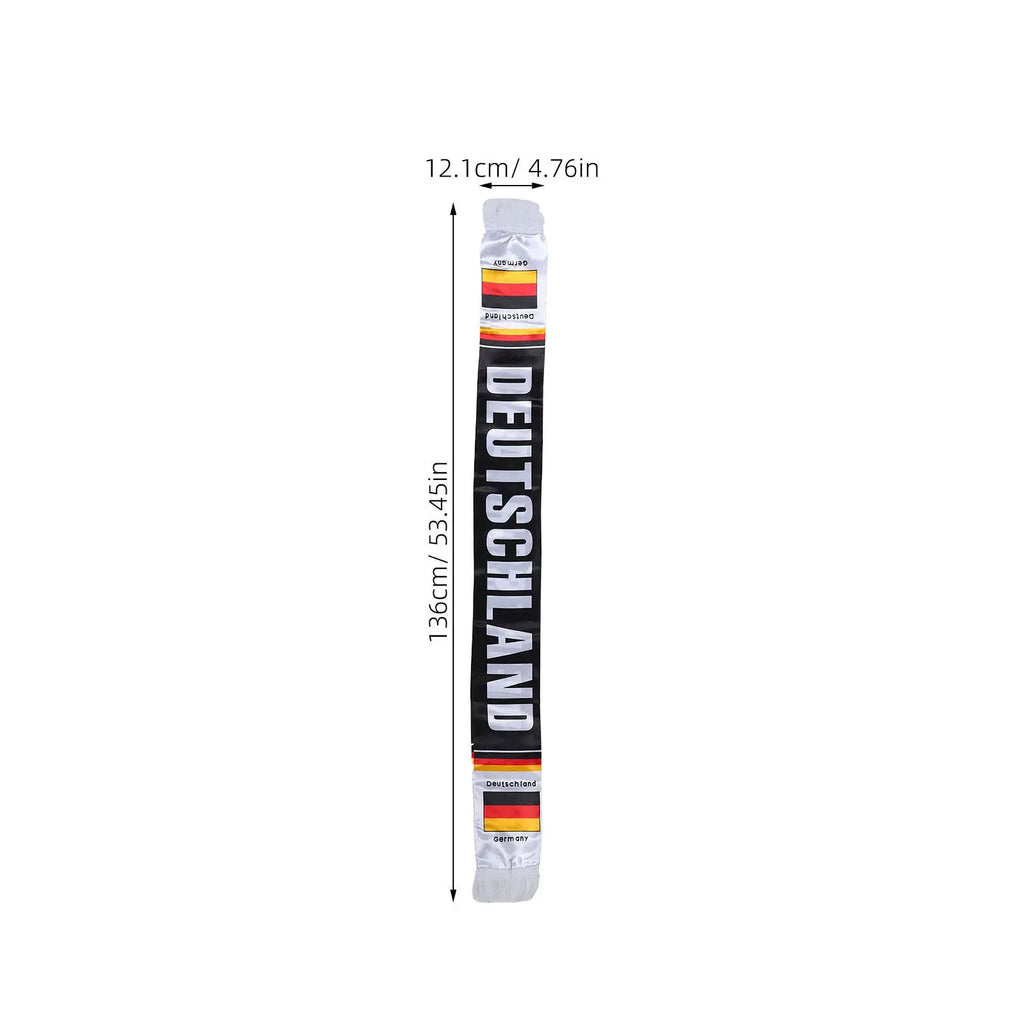 Soccer Fan Scarf Germany Flag Design Fade Resistant Soft Breathable Polyester Team Support Accessory for Football Match Game Day