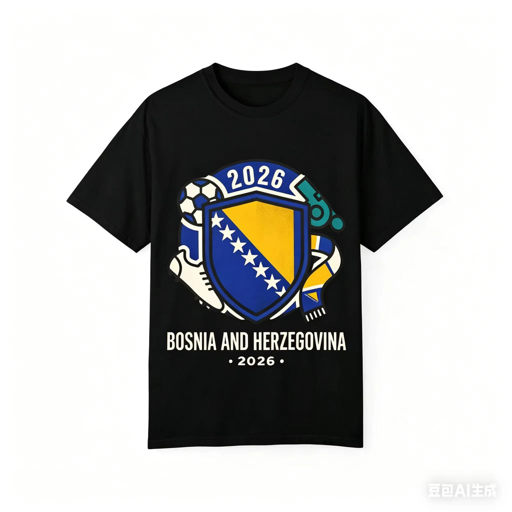 Bosnia and Herzegovina 2026 Crest T-shirt Men and Women Summer Cotton Y2K Clothing Casual Fashion Round Neck Short Sleeved Tee