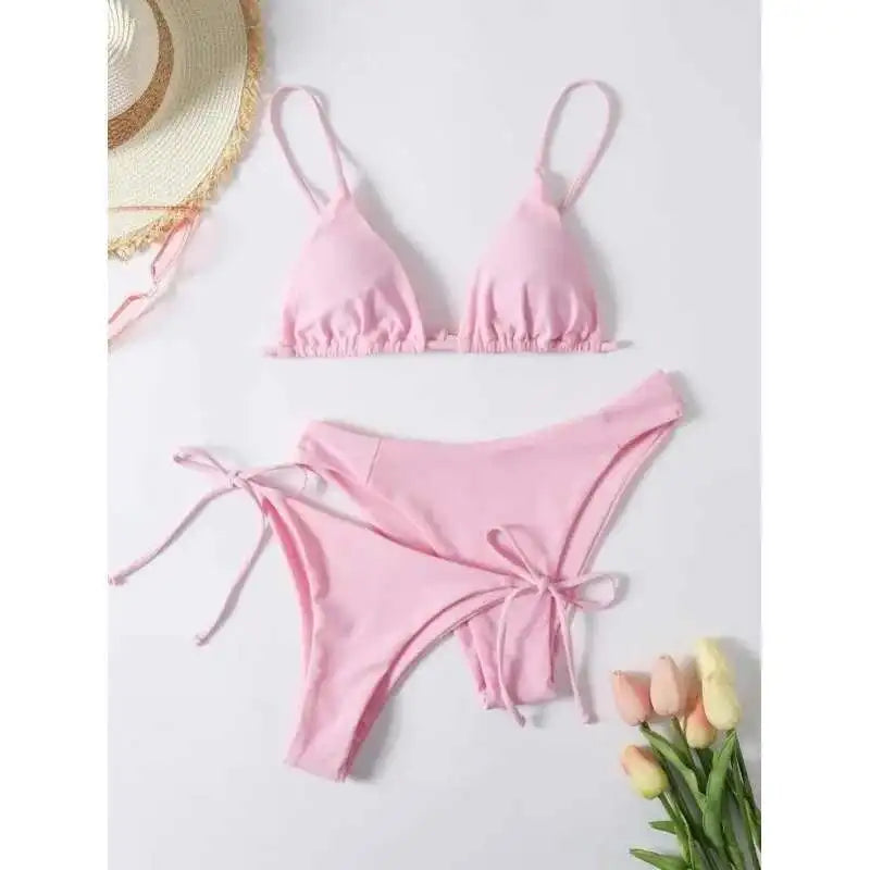 Brazilian Swimsuit Women Sexy Bikini Set Push-up Padded Bra Thong Two Pieces Swimwear Beachwear Bathing Suit Femme