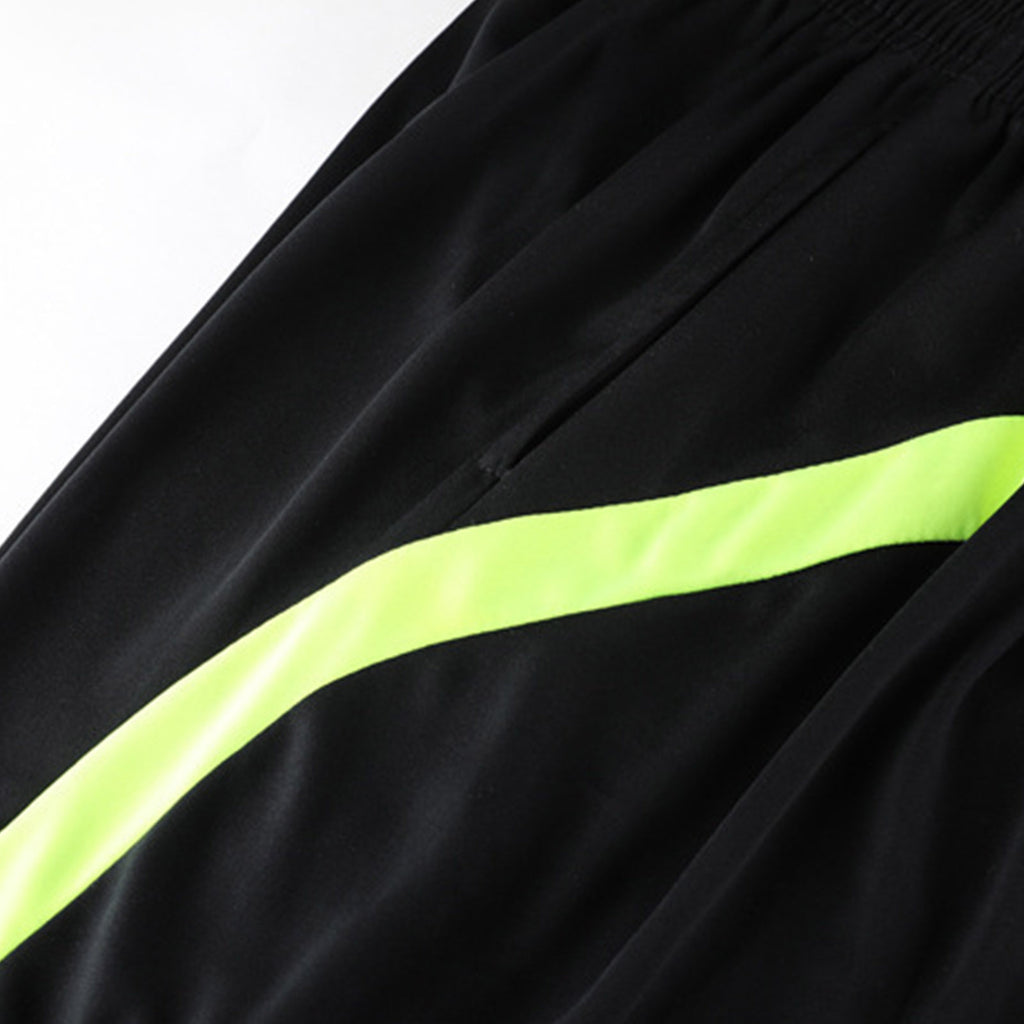 Mens Soccer Jersey Referee Outfit Football Match Uniform Tracksuit Turn-Down Collar Short Sleeve Pockets T-shirt with Shorts