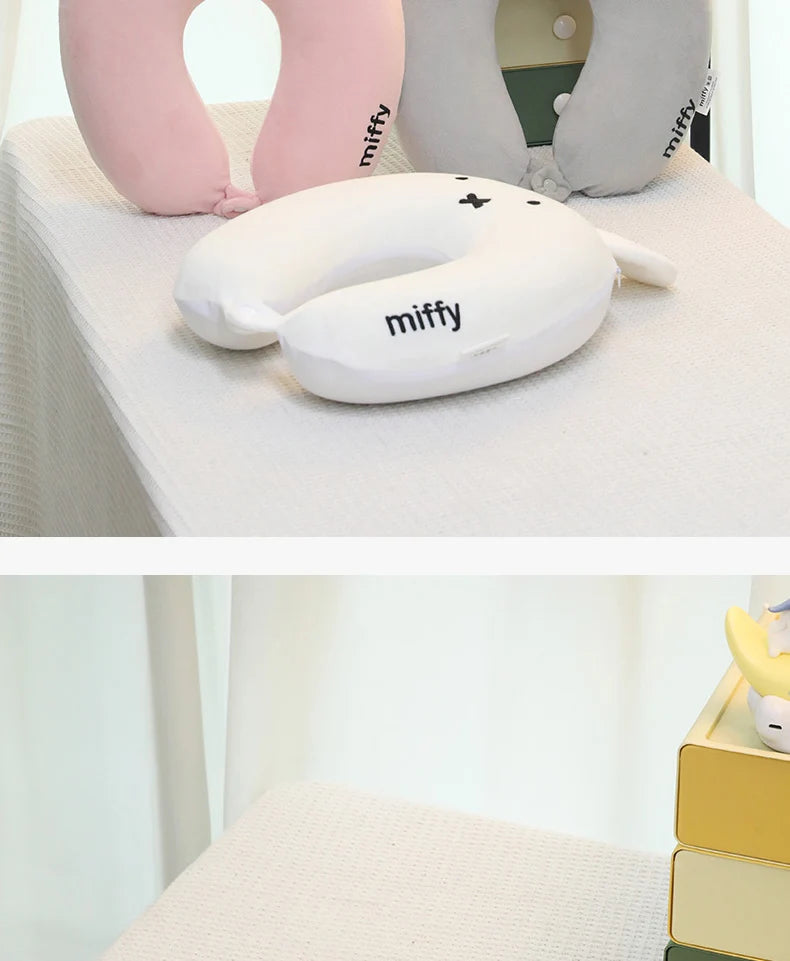 Cartoon Miffys U Pillow Cute Rabbit Memory Foam Neck Pillow Office Airplane Car Pillow Sofa Cushion Decoration Birthday Gifts
