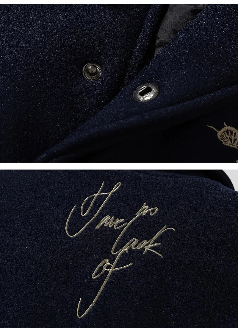 Man Baseball Jacket Winter Letter Embroidery Varsity Jacket Women American Vintage Coat Warm Fashion Hip Hop Original Original