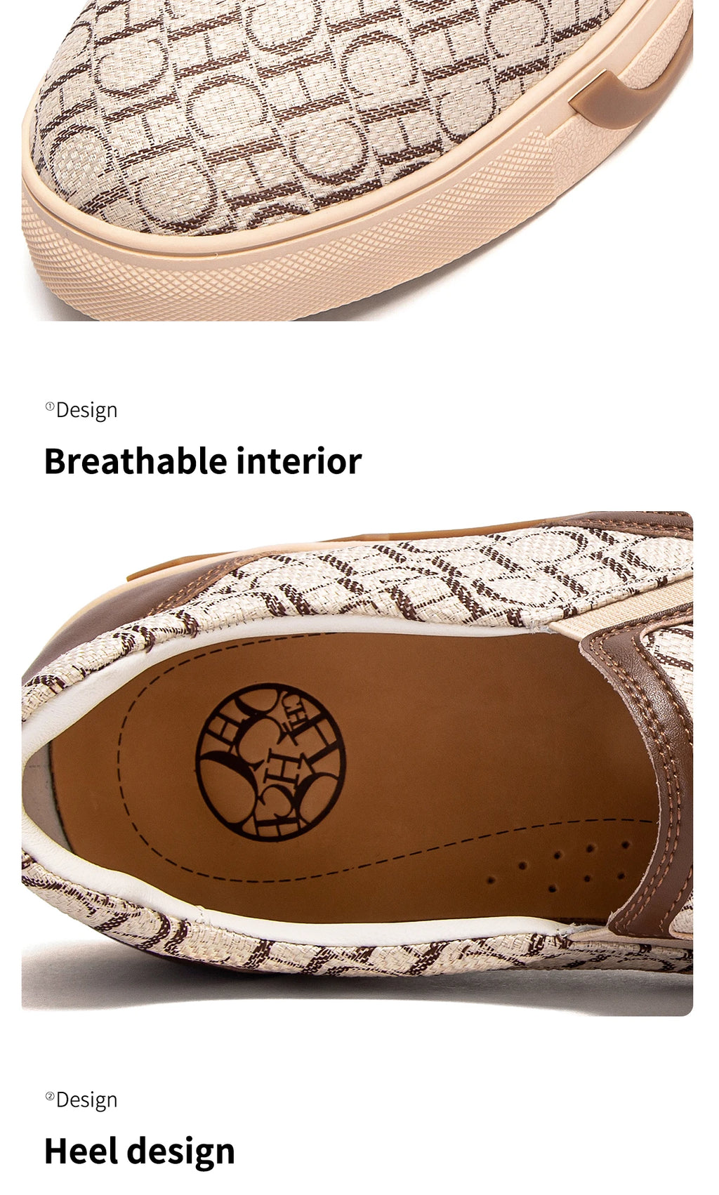 Shoes For Man Loafers Breathable cloth upperLeather elasticized adjustable mouthCH lettersLuxury brand men's shoes