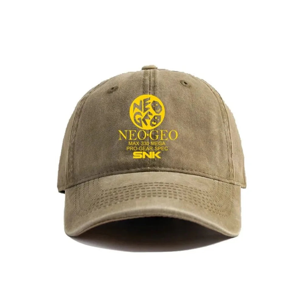 2025 Neo Geo Pro Gear Spec Logo Baseball Cap Distressed Hats Cap Men Retro Outdoor Summer Adjustable Dad Hat  Casual  Versatile
