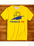 Men's 1998 France Retro Soccer T-Shirt,#98 Iconic Fan Jersey,Soft Breathable Short-Sleeve,Ideal for Collection Gifts&Daily Wear