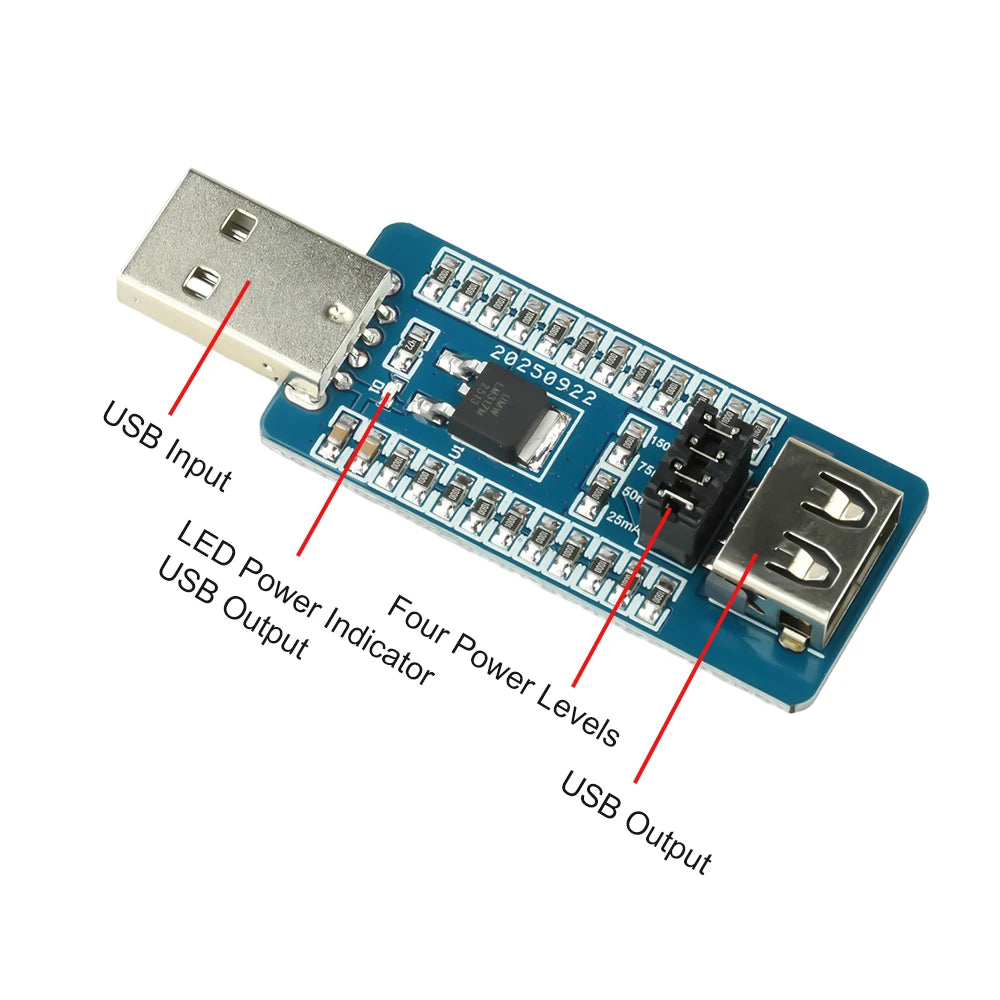 Charging Protection Module USB A Power Bank Virtual Load Anti-Shutdown Module with Switchable Output Current