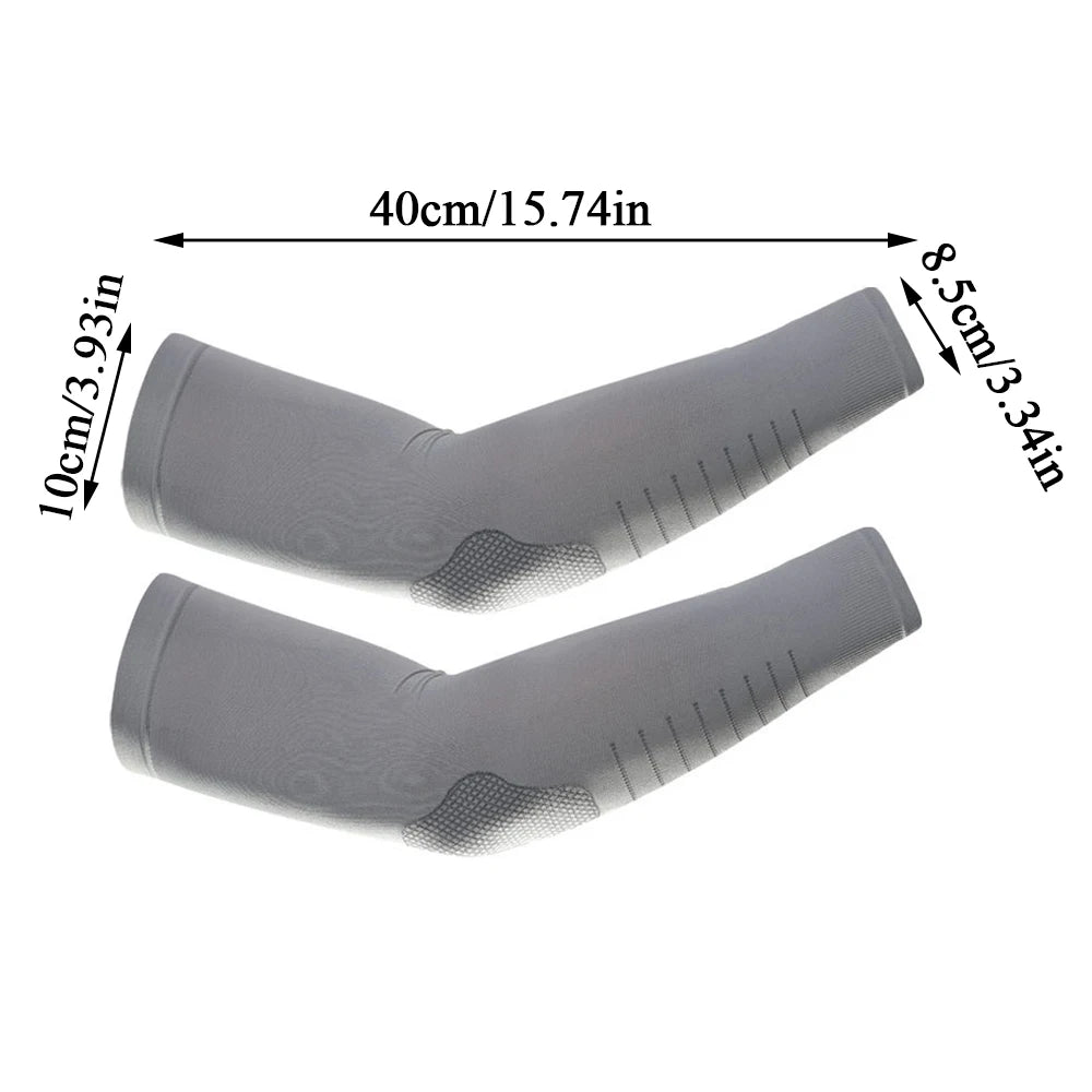 Ice Silk Sport Arm Sleeves Outdoor Travel Running Gym Fitness Cycling Sun UV Protection Arm Warmers Summer Sunscreen Arm Sleeves