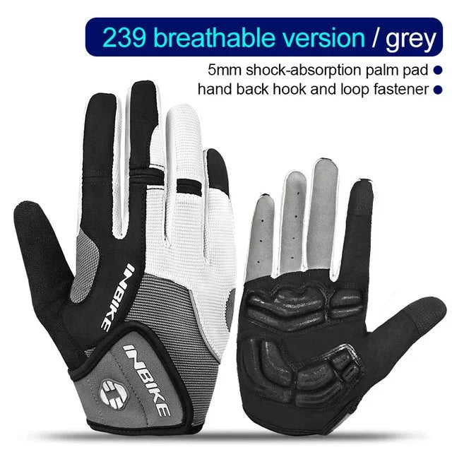 INBIKE Cycling Riding Gloves Full Finger with Gel Padded Road Bike Gloves for Men Women MTB Bicycle Gloves Man Bike Accesssories