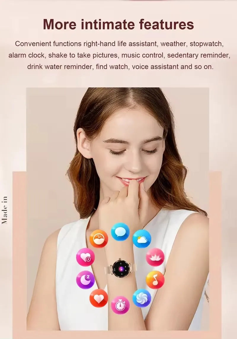 Fashion Ladies Smart Watch NX7 Pro AMOLED Screen Health Monitoring BT Call Female Women Sport Fitness Tracker Smartwatch