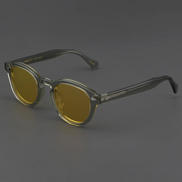 Johnny Depp Sunglasses Man Polarized Sun Glasses Luxury Brand Vintage Acetate Frame Blue Night Vision Goggles Woman