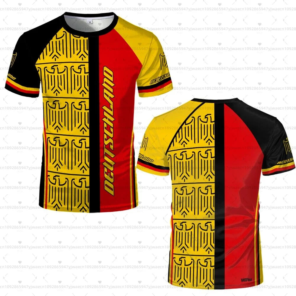 2026 men Germany Football Jersey Flag Print T-shirt Men Women Quick Dry Soccer Training Casual Streetwear Short Sleeve Sport Top