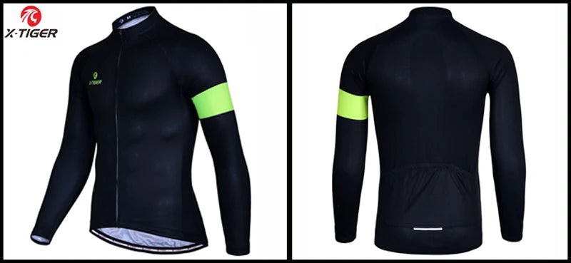 X-TIGER Cycling Jersey Men Long Sleeve MTB Bicycle Cycling Clothing Mountain Bike Sportswear Breathable MTB Shirts Basic Series