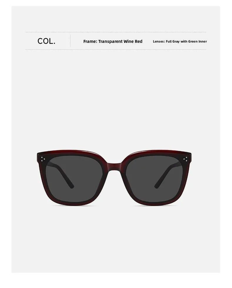 2025 New GM Sunglasses Women's Premium Large Face Slimming Sun Glasses Men's UV Protection LOLOE Fashionable round Face Suitable