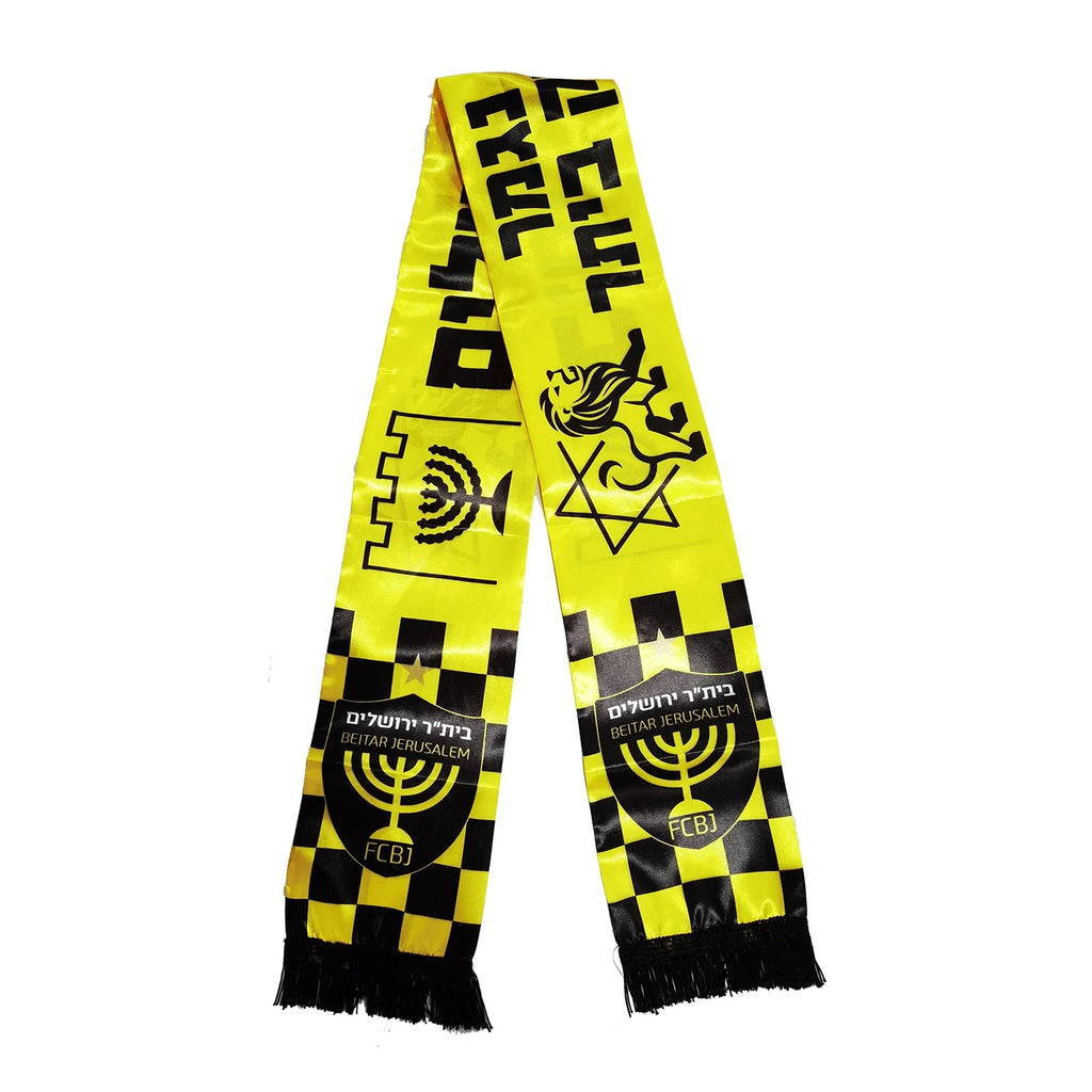 scarf 15x150cm  Double Side Printing Satin Football Soccer Fans Jerusalem Scarf banner