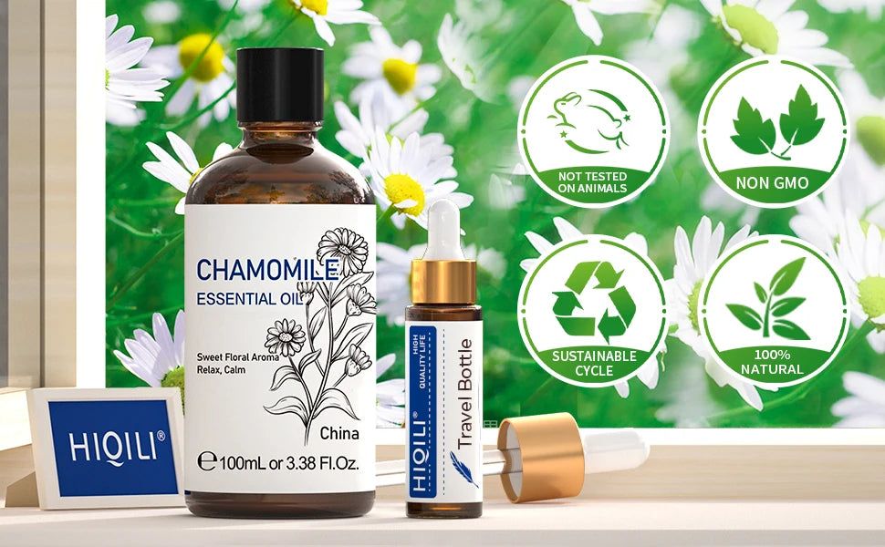 100ML Chamomile Essential Oils,100% Pure Floral Oil for Diffuser, Humidifier, Massage, Valentine's Day, Mother's &Father' Gifts