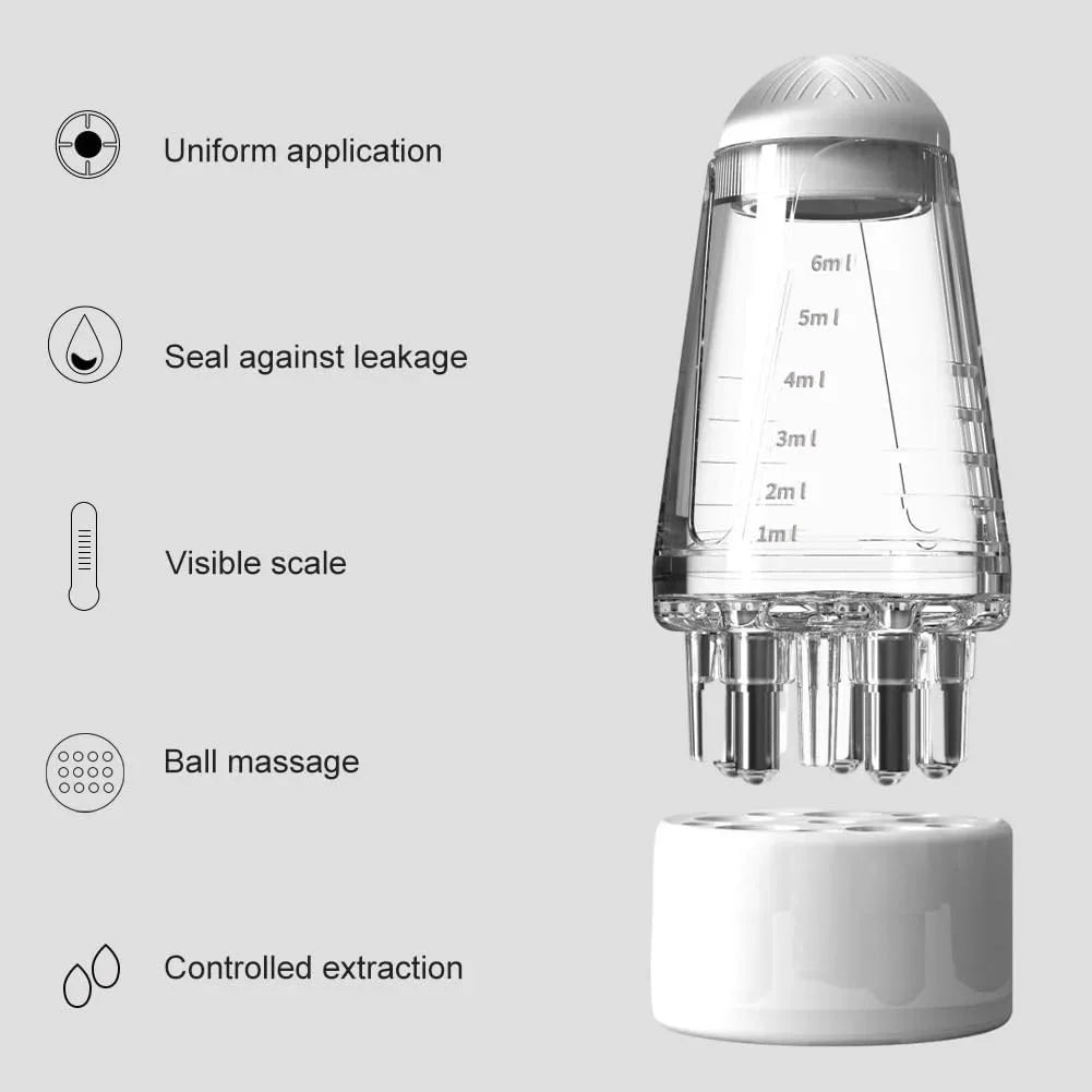 6ml Mini Head Massager Roller Ball Brush Scalp Applicator for Hair Growth Essential Oil Medicine Liquid Massage Comb