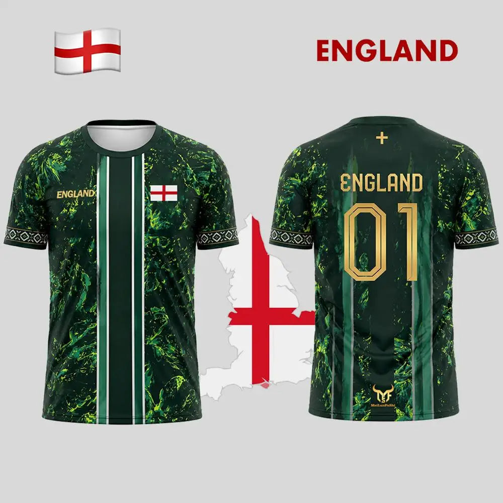 New England Flag Print Football Jersey Summer Casual Breathable Short Sleeve Tops Men's Stadium Sports Training Football T-shirt