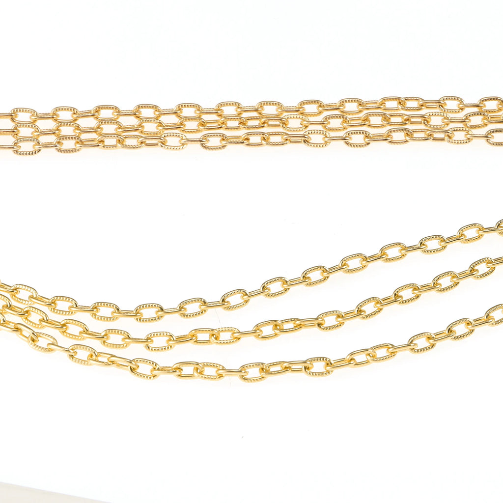 5 Meters Aluminum KC Gold Oval Shape Chains Bulk Fit Bracelets Findings Open Link Chain For DIY Fashion Jewelry Making Bag Parts