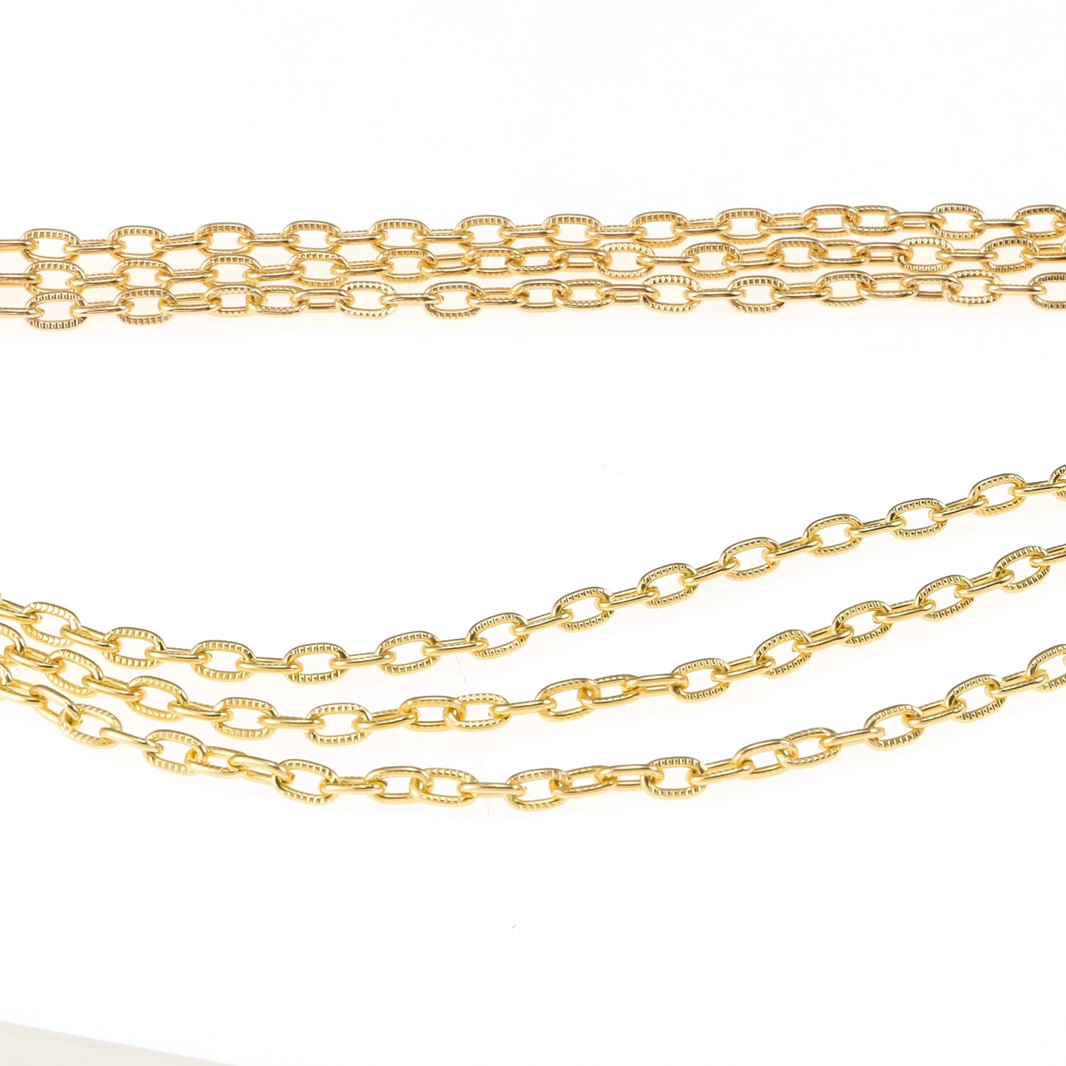 5 Meters Aluminum KC Gold Oval Shape Chains Bulk Fit Bracelets Findings Open Link Chain For DIY Fashion Jewelry Making Bag Parts