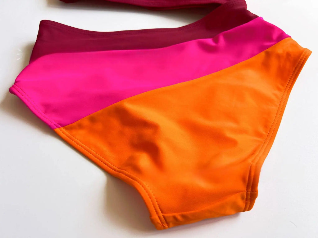Cikini One-Piece Swimsuit With Colorblock Hollow-Out One Shoulder Neckline Summer Beach Swimwear Bathing Suit For Women