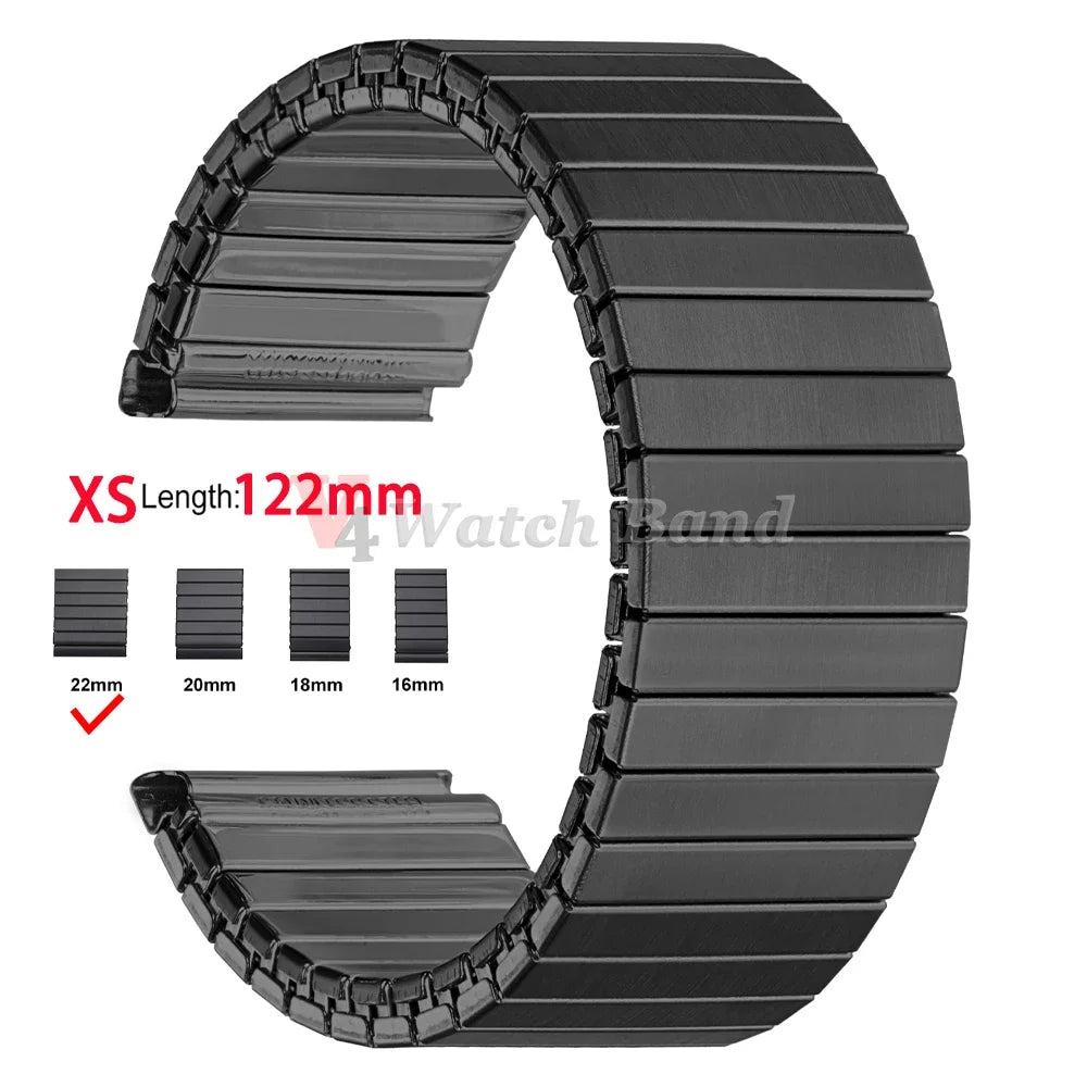 14mm 16mm 18mm 20mm 22mm Stainless Steel Elastic Stretch Strap Watch Band Accessories Bracelet Metal Expansion Strap Wristband