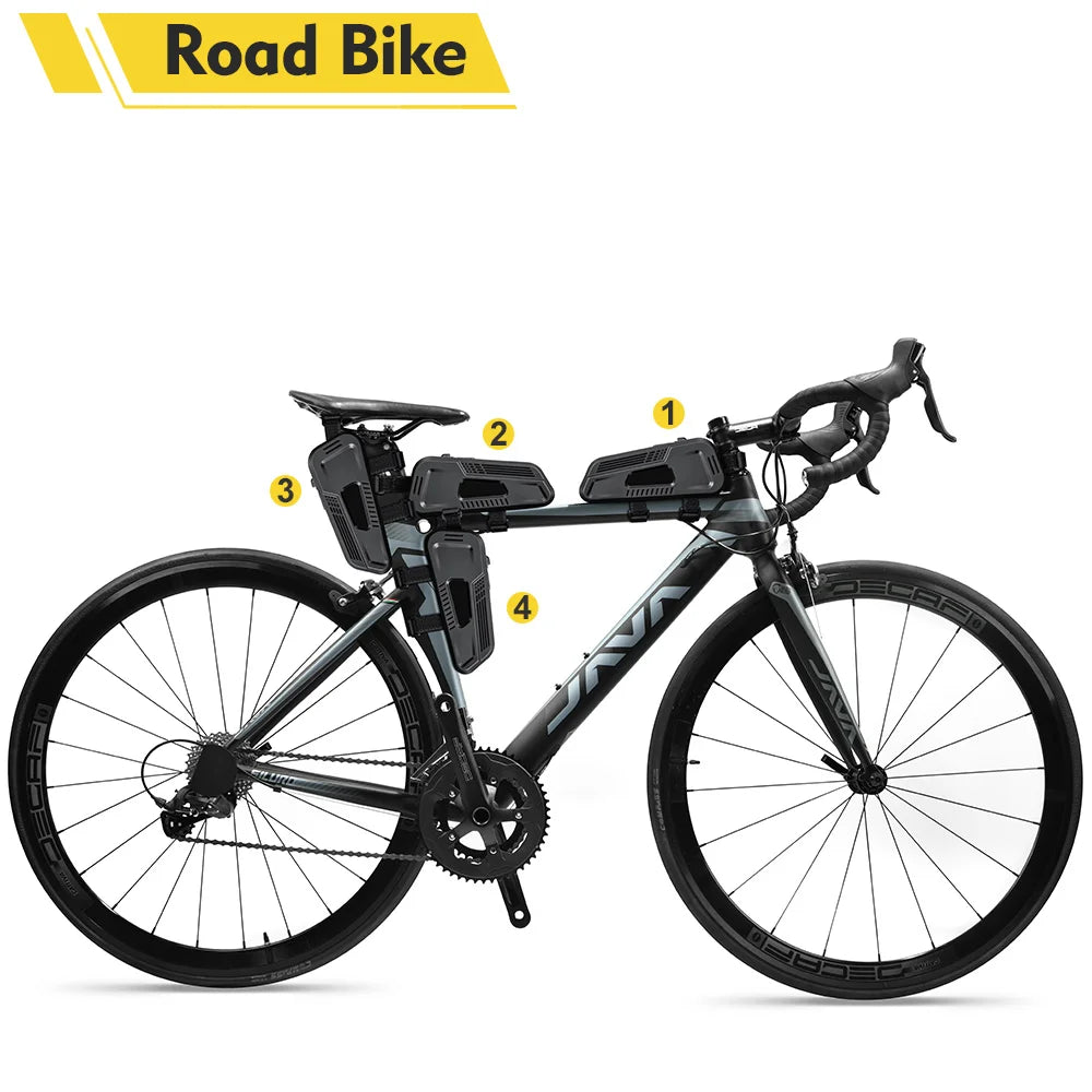 NEWBOLER Bicycle Bag Rainproof Cycling Top Front Tube Frame Bag Large Capacity MTB Road Bicycle Pannier Black Bike Accessories