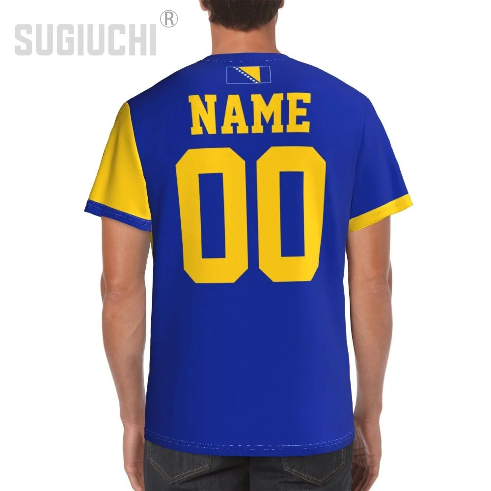 Custom Name Number Bosnia And Herzegovina Flag Emblem 3D T-shirts For Men Women Tees team Soccer Football Fans Gift