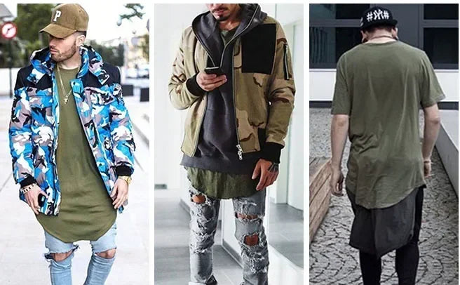 2026 MRMT High Street Arc Hem Mens T Shirt High Quality Cotton Men T-Shirt Lengthened Over Size Man Tops Tees For Male Tshirt
