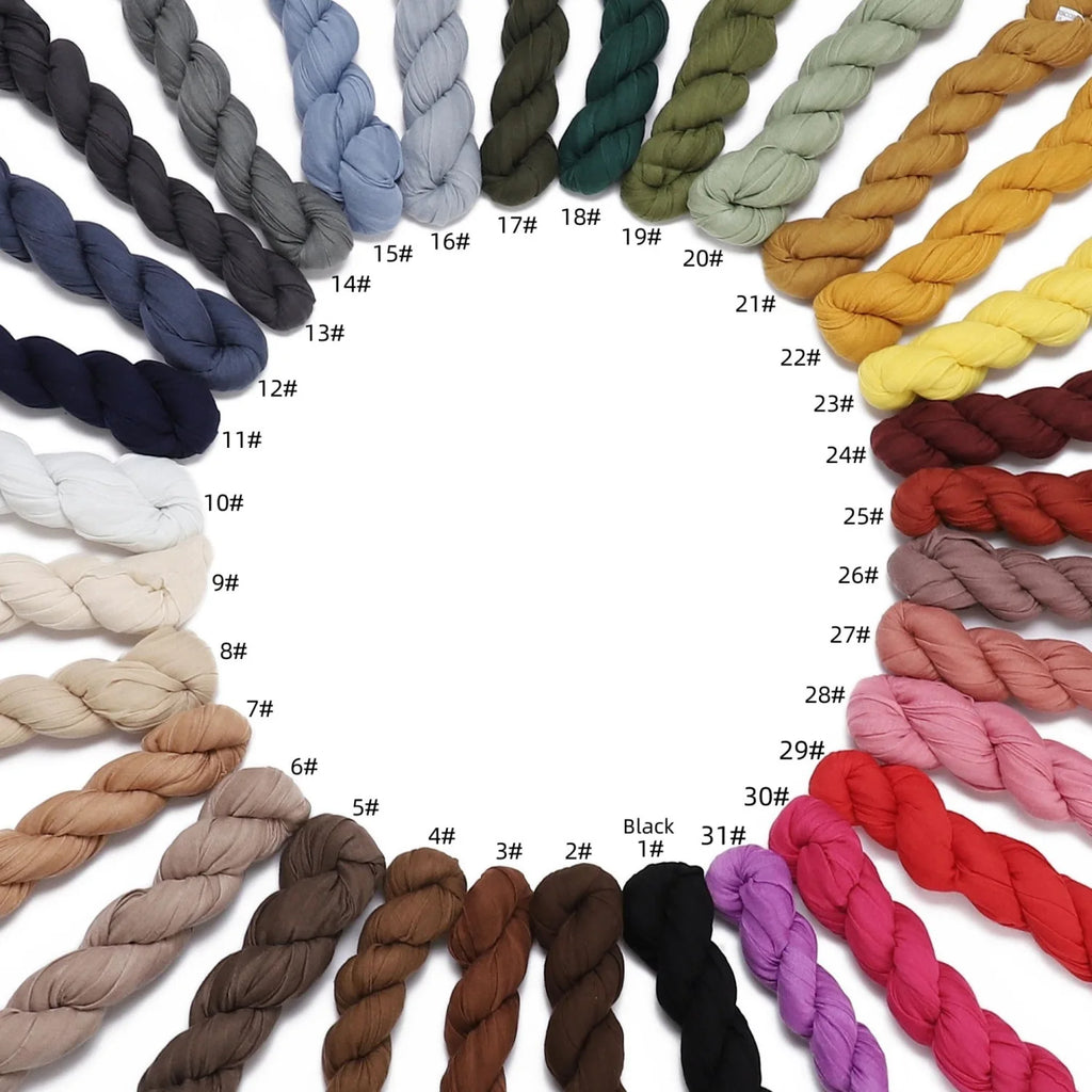 Crumpled Scarf For Women Girls Students Spring New Solid Color Cotton Voile Thin Scarves Soft Knitting Shawl Female Wrap Shawls