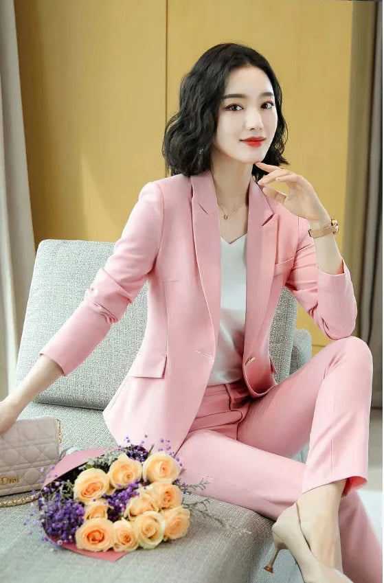 Pant 2 Piece Outfit 2024 Summer Womens Matching Sets Pants Elegant High Quality Blazer Suit Set Of Two Fashion Pieces For Women
