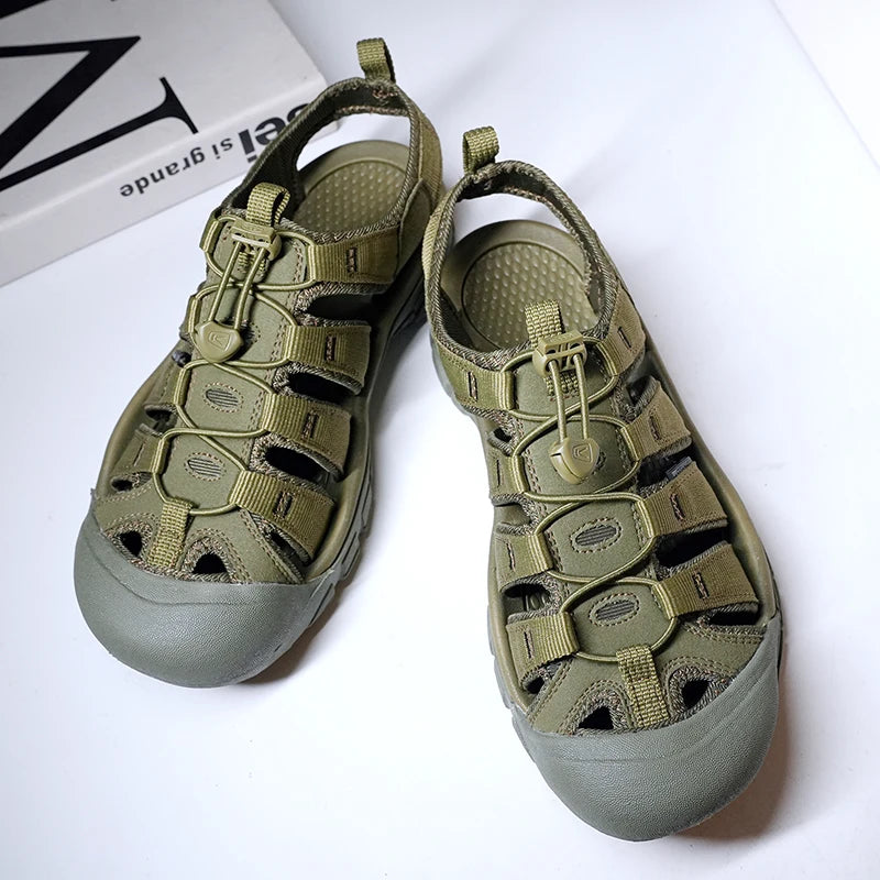 Fashion Men's Casual Mesh Outdoor Beach Sandals Light Breathable Shoe for Men Anti-slip Waterproof Sandal Man Comfortable Shoes